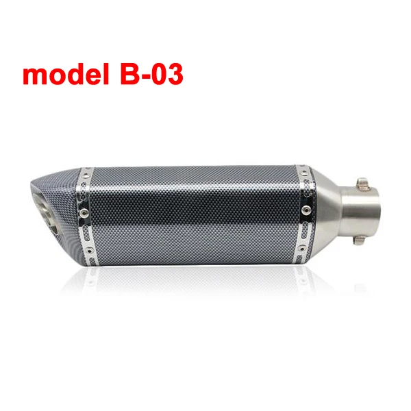 model B-03 ZSDTRP универсальный мотоцикл Akrapovic выхлоп модифицированный Кроссовый глушитель для FZ6 CBR250 CB600 MT07 ATV Dirt Pit Bike - Цвет: model B-03