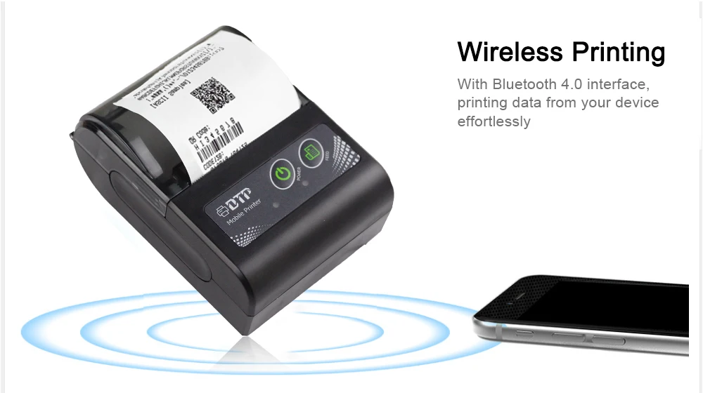 RD M58 Bluetooth беспроводной термальный принтер 58 мм ручной портативный с карманом