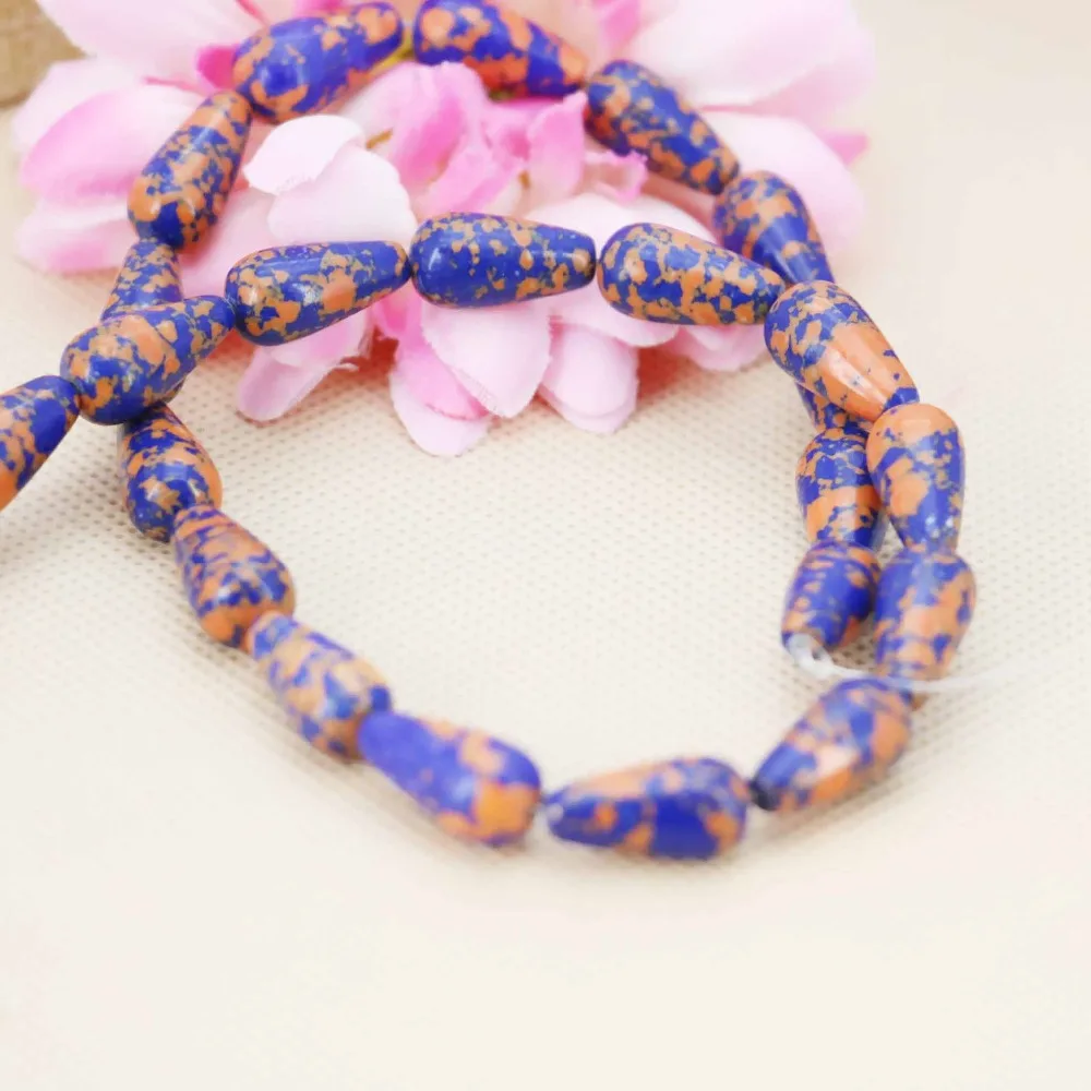 8*16 мм горячая Распродажа синие турецкие свободные бусины для изготовления