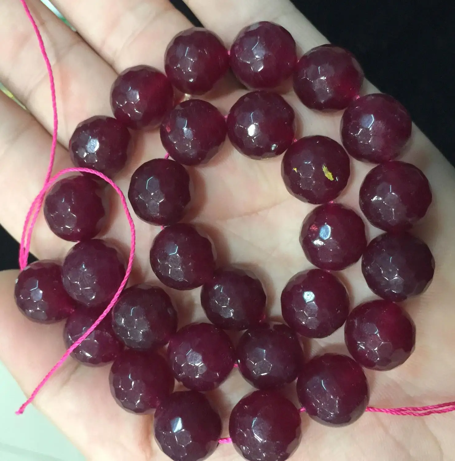 Новые 14 мм гранаты драгоценные камни граненный нефрит круглые свободные шарики 15