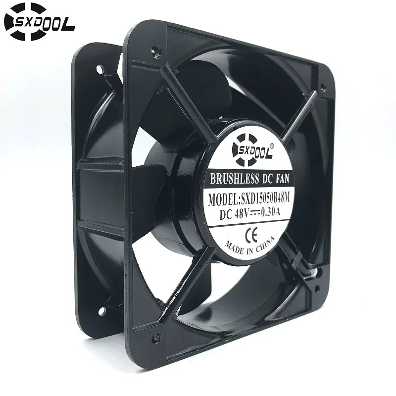 Sxdool Ventilador de Refrigeração Sxd15050b48m 15cm 15050 48v 030a Max 045a 3400rpm 230cfm 150*150*50 mm para Caixa Inversora de Servidor