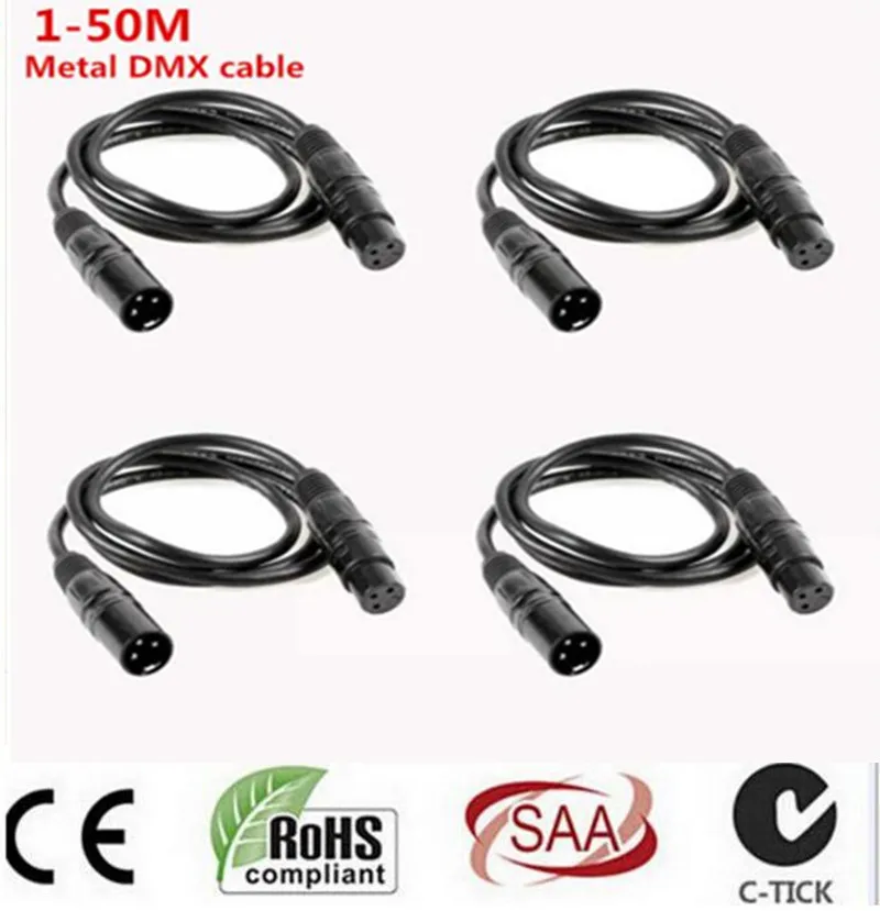 Cable DMX de señal de 3 pines, DMX512, cable de señal de iluminación de escenario, luz par led de cabeza móvil, personalización de luz (1M-50M), cable dmx
