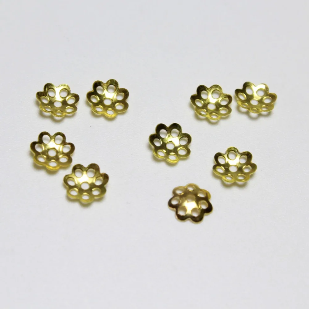 Оптовая продажа 1000 шт 6 мм Цветок разделители бусины чашка Металл золото