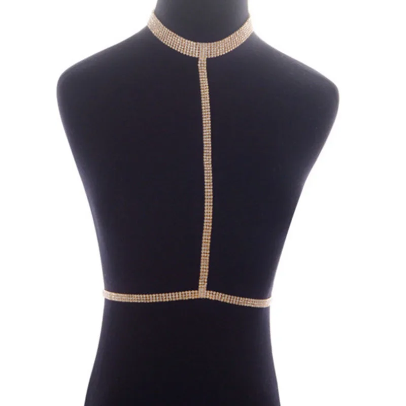 Цепочка Женская в стиле бохо пикантное модное ожерелье со стразами яркое