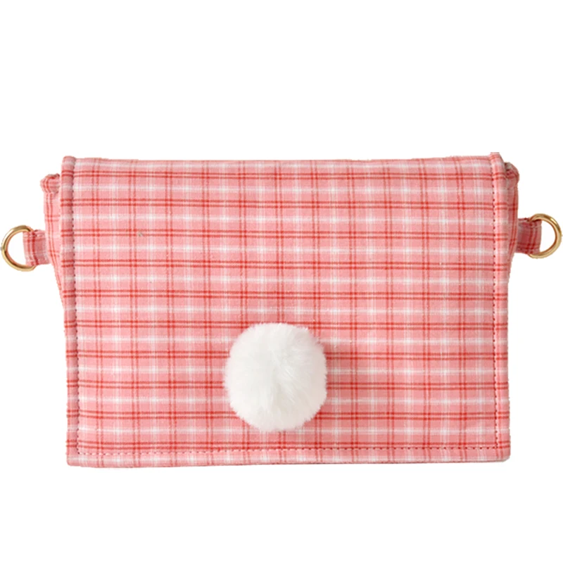Bags for women handbag designer Original hair ball plaid bag female 2020 new slung small cloth shoulder Hong Kong style | Багаж и сумки