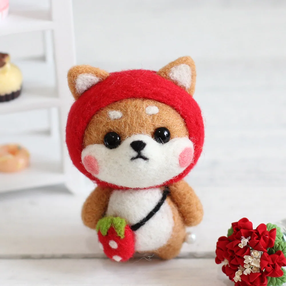 LMDZ Игла DIY Набор для валяния иглы ремесла Шерсть набор для валяния животных сделай сам ручная работа не готовая Собака Ручная работа с иглой для валяния - Цвет: 1pcs Strawberry