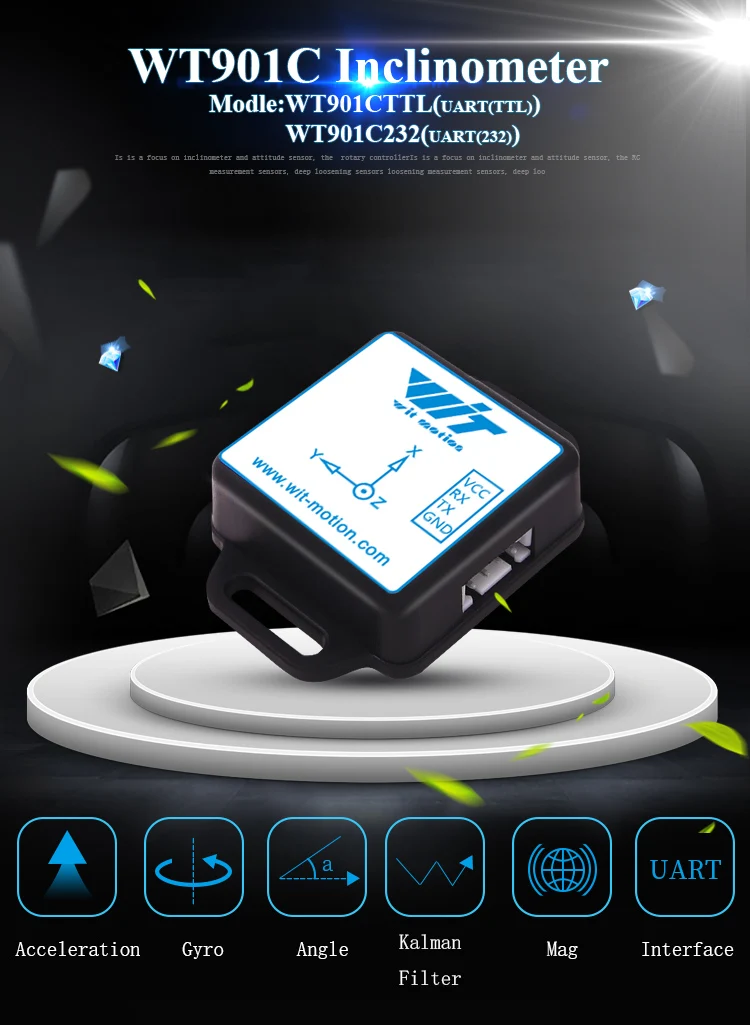 WT901C IMU ttl/RS232 датчик 3 оси Угол(шаг крена рыскания)+ ускорение+ гироскоп+ магнитометр MPU9250 модуль для ПК/Android/MCU