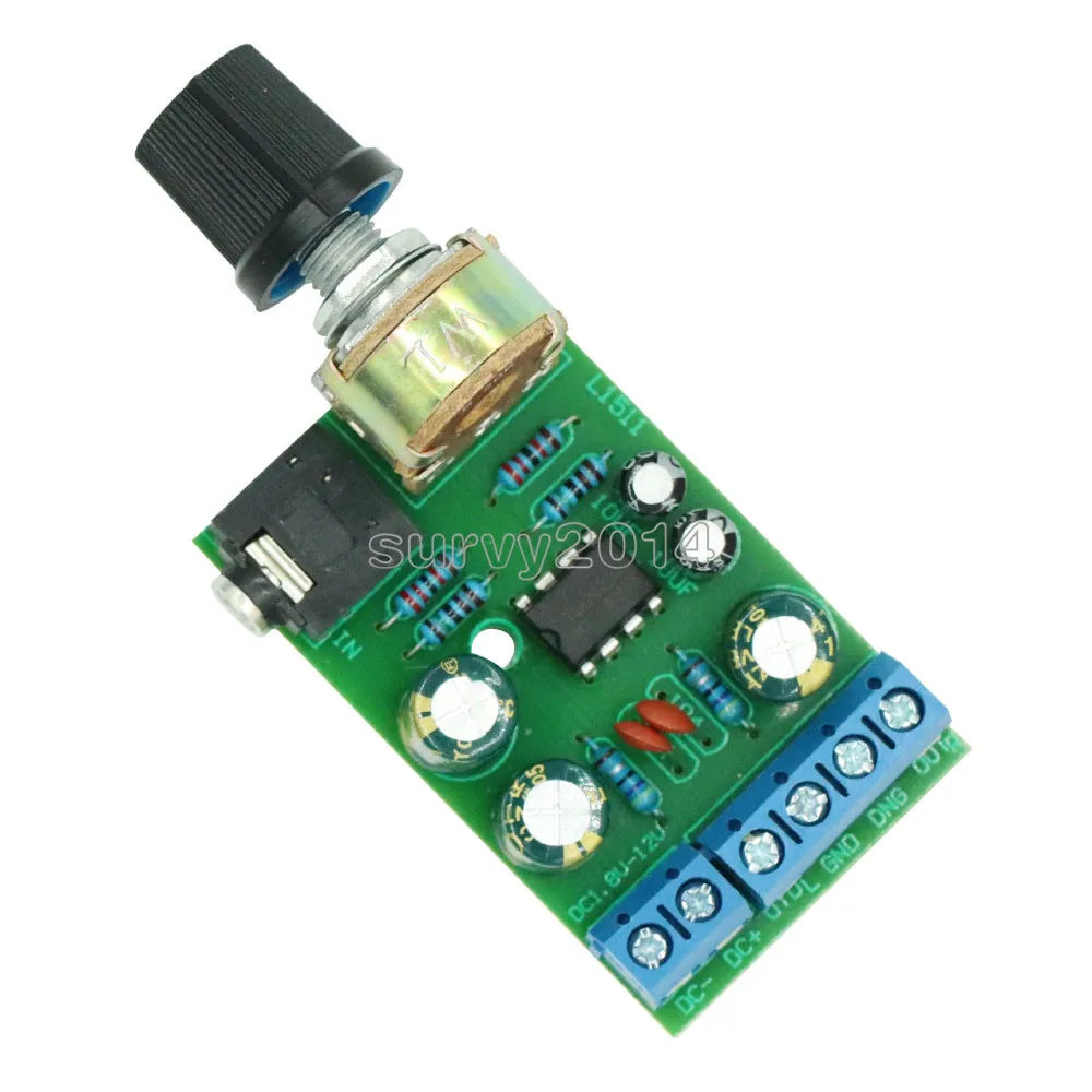 Плата усилителя TDA2822 TDA2822M DC 1 8 12 В 2 0 канала стерео Mini AUX аудио модуль с
