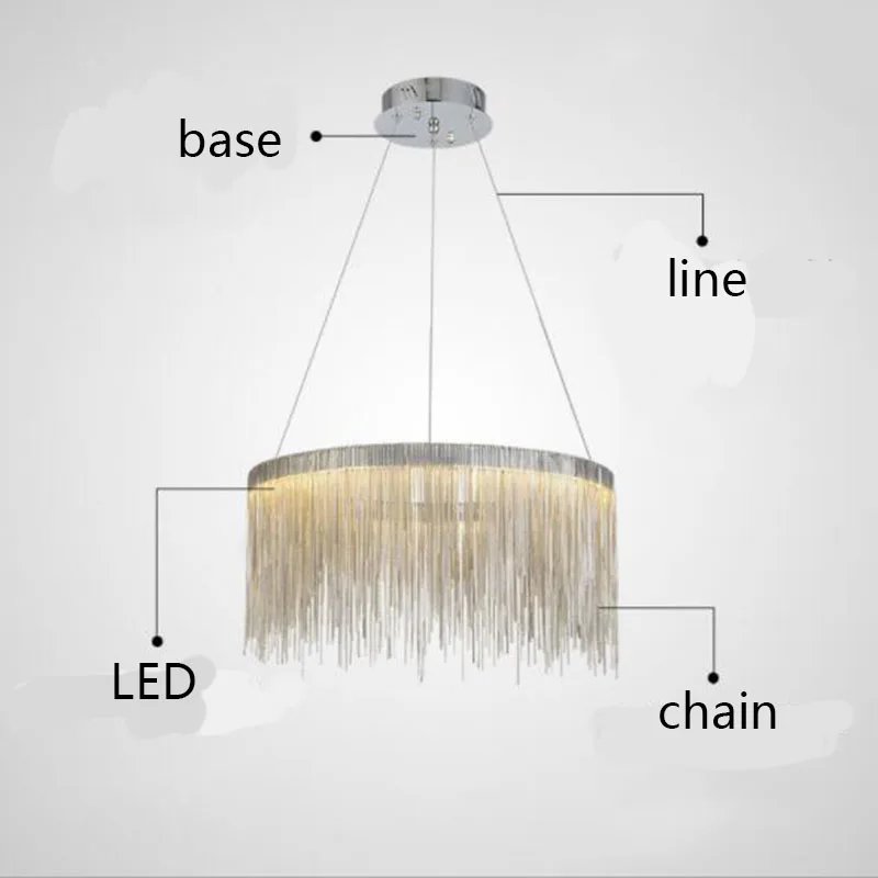 Joyful Home Modern Chain Stainless Steel Pendant Lights Hanging Dining Room Restaurant LED Bulbs Luster lamp Fixtures | Лампы и