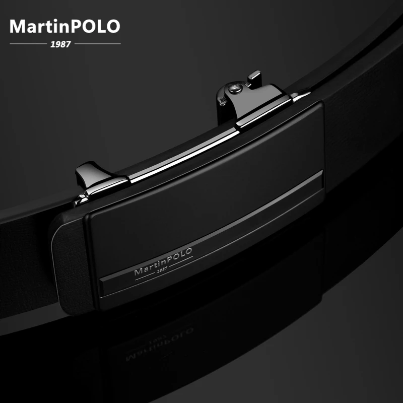 Мужской ремень MartinPOLO кожаный с автоматической пряжкой для джинсов MP01201P|Мужские