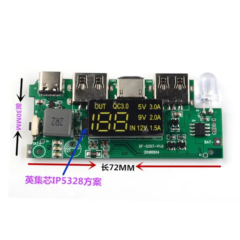 Двойной USB QC 3,0, 8x18650, аккумулятор, сделай сам, блок питания, зарядное устройство для iPhone, Xiaomi, сотового телефона, планшета