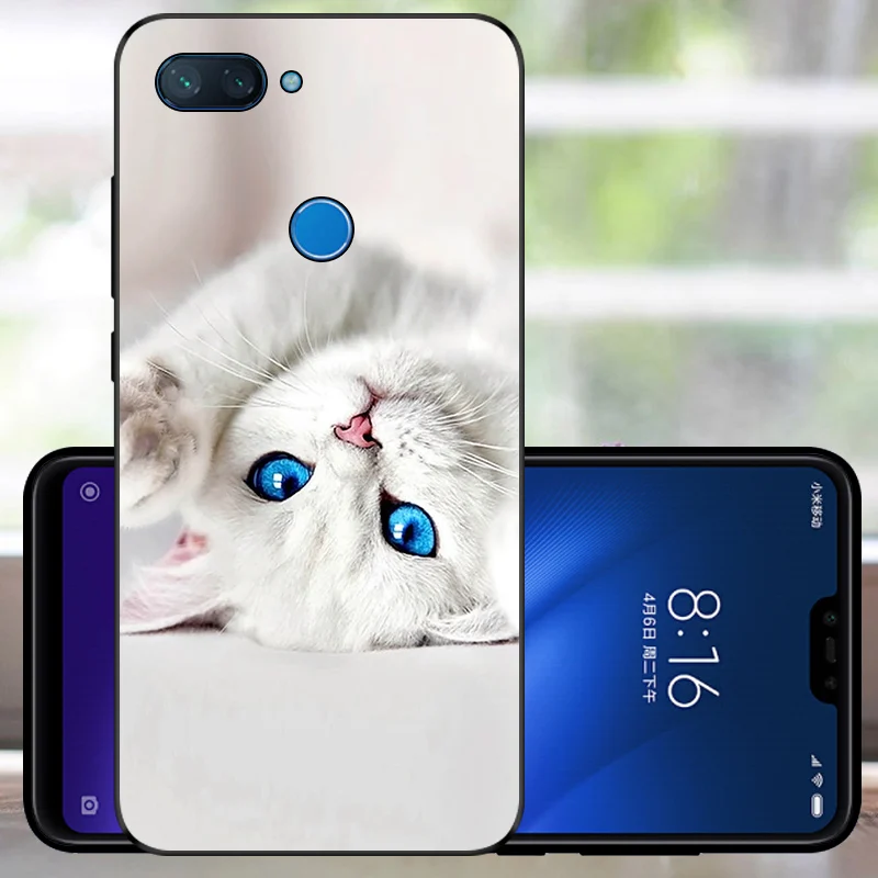 Мягкий чехол Fundas Xiaomi mi 8 Lite силиконовый чехол матовый черный ТПУ Xiaomi mi 8 Lite защитный бампер mi 8 Lite чехол для мобильного телефона s
