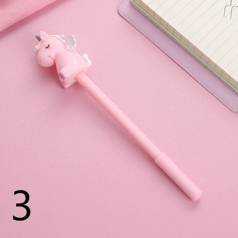 Kawaii гелевая ручка с единорогом Мультяшные животные кролик медведь нейтральная ручка прекрасный гель для девочек ручки креативные канцелярские принадлежности для школы - Цвет: 3
