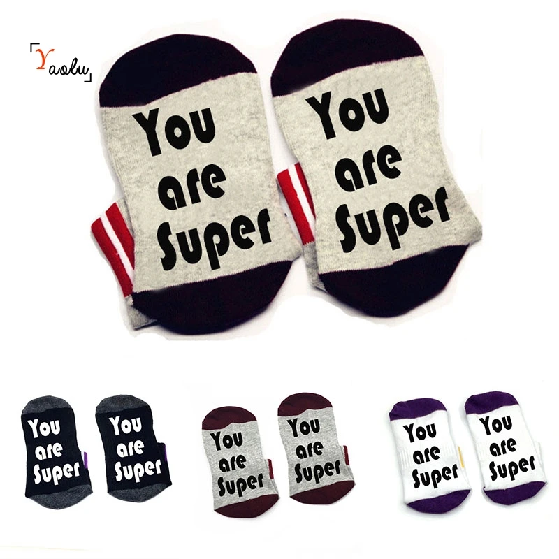 Носки You are super хлопковые носки унисекс тапочки до лодыжки забавная цитата