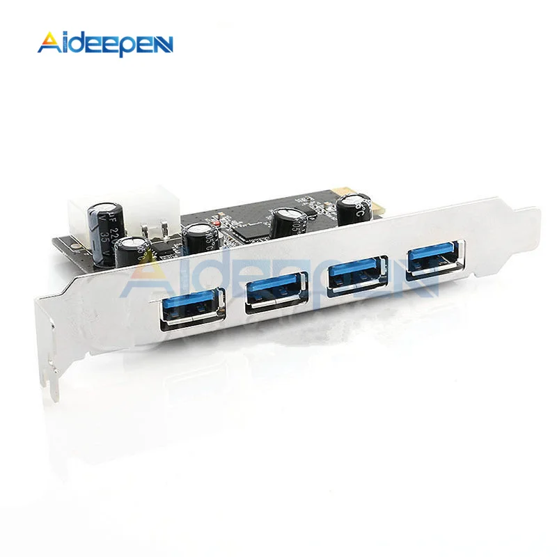 4 порта USB 3 0 PCI-e Плата расширения PCI express PCIe 2 5 Гбит/с адаптер концентратора USB3.0
