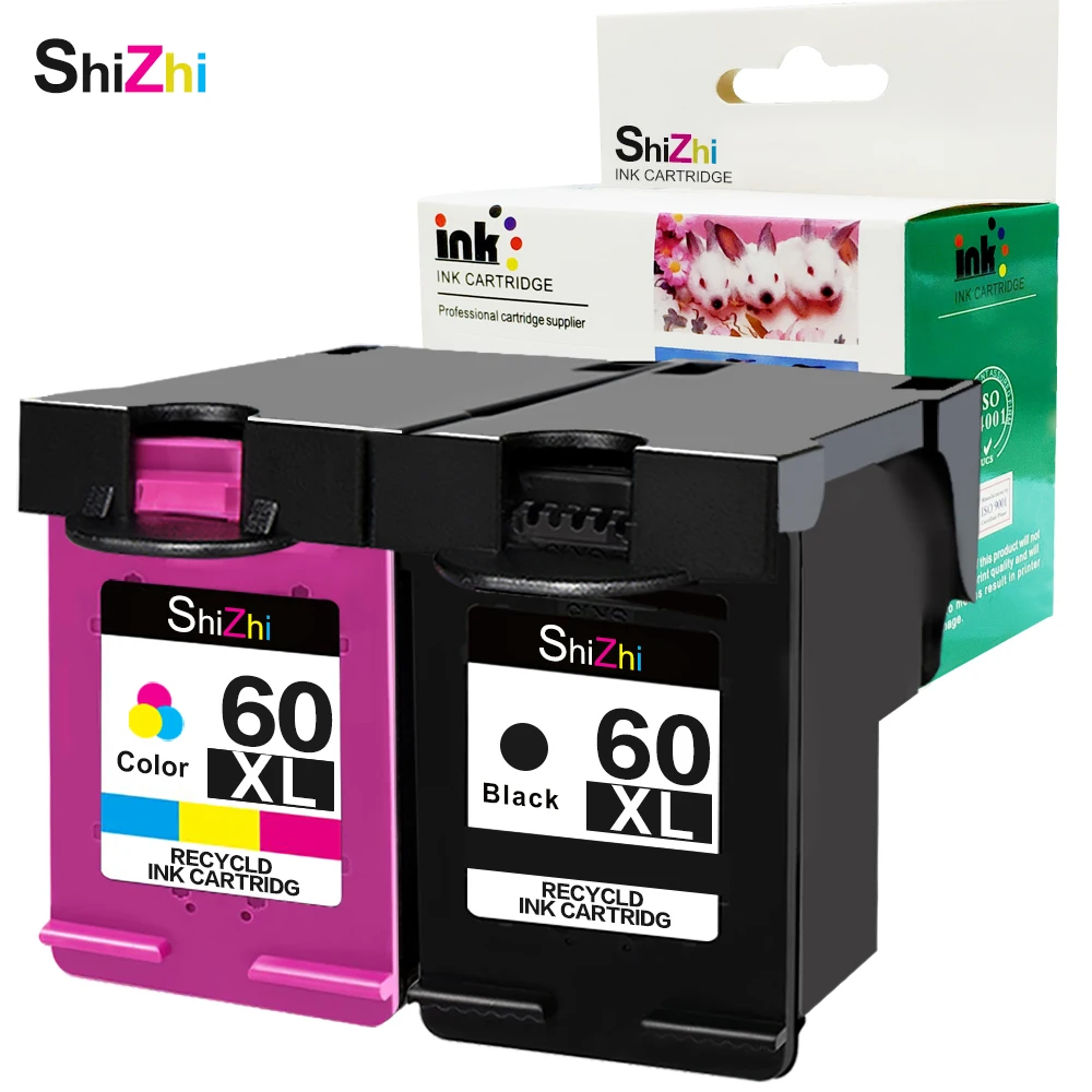 SHIZHI Восстановленный чернильный картридж HP 60XL 60 XL CC641WN CC644WN для Photosmart C4680 D110 Deskjet D2680