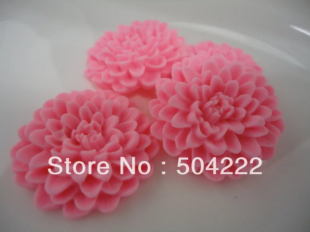 

Set of 50pcs Large Pink Chrysanthemum Flower Resin Cabochons 33mm Cell phone decor, hair accessory supply, embellishment, DIY