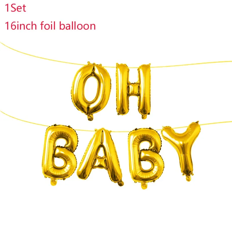 Оливковый 16 дюймов серебро с надписью Oh Baby Фольга воздушные шары деко, хороший подарок на день рождения, письмо шары комплект День рождения украшения дети P1XZ75 - Цвет: Оливковый