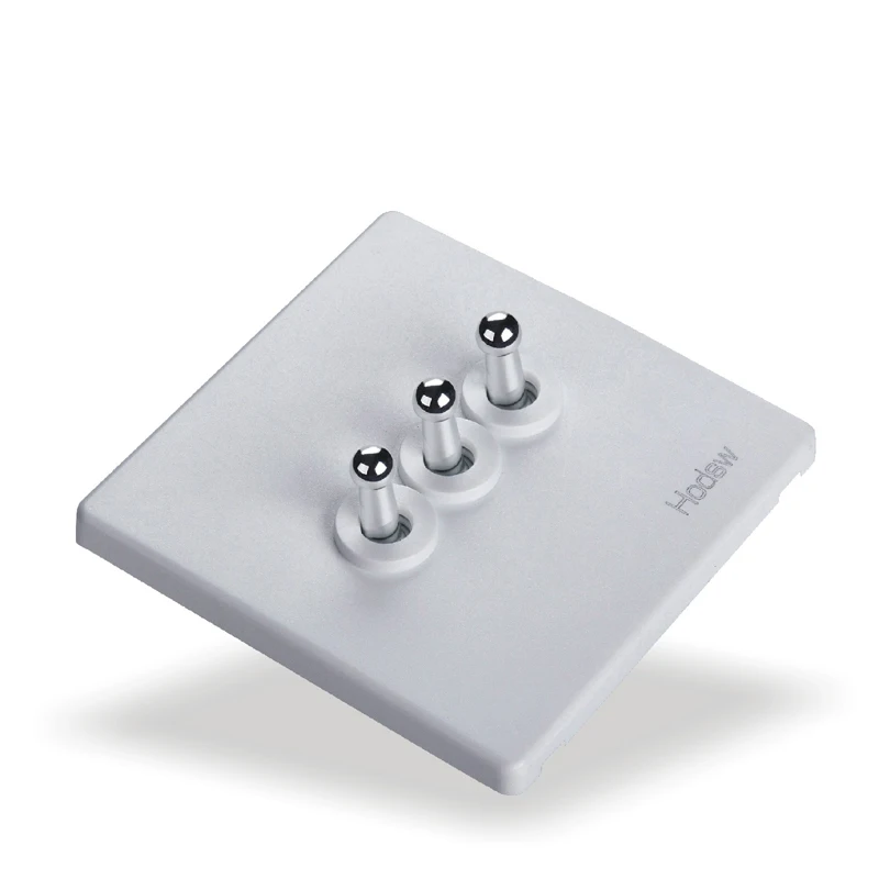 Домашняя настенная розетка 86 скрытая белая ретро три двойных переключателя