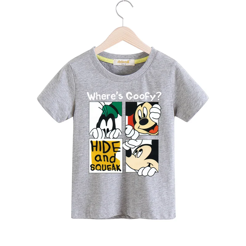 2018 новая детская одежда с Микки Маусом детские футболки топы костюм летняя белая