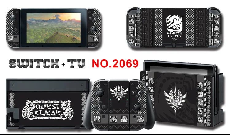 Для nintendo Switch Pain sticker консоль Dock Joy Con полное покрытие цветной бумажной кожи Закаленное стекло протектор экрана от 2000-2305