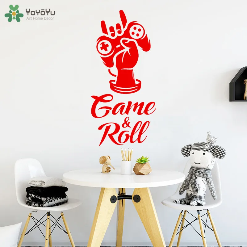 YOYOYU Wall Decal Video Gaming Sticker Boys Bedroom Special Design Rock and Roll Pattern Art Mural Gift Modern Decor SY950 | Дом и сад