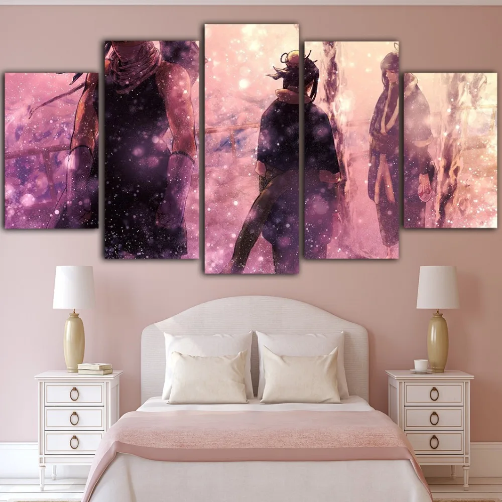 5Pieces Hot Anime Naruto Poster Cuadros Decoracion Dormitorio Canvas Painting Tableau Mural Room Decor Drop Shipping | Дом и сад