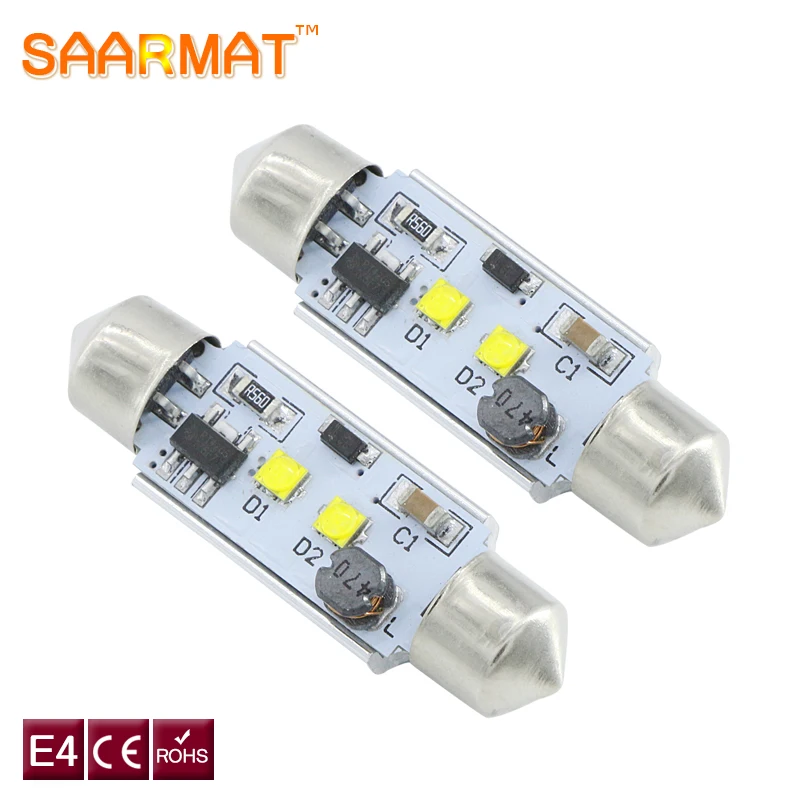 2x светодиодный CanBus C5W C10W светодиодный 36/39/41 мм Подсветка регистрационного номера Высокое качество фара с интегральными схемами, авто Интерьер Купол Лампа для чтения