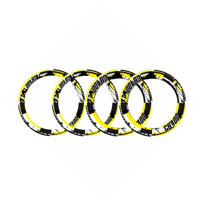 4 X Thick Edge Outer Rim Sticker Stripe Wheel Decals Fit all HONDA CB400 | Автомобили и мотоциклы
