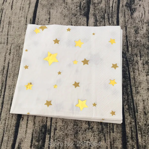 Бесплатная доставка 16 комплектов Золотая фольга звезда одноразовая посуда