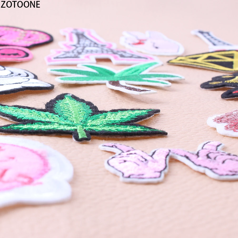 ZOTOONE Алмазный кленовый лист блестящий патч для одежды вышивка нашивки куртки