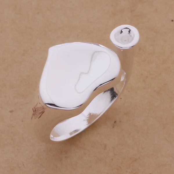 2016 серебро Модные украшения в форме сердца открытие кольцо для Для женщин мужчин