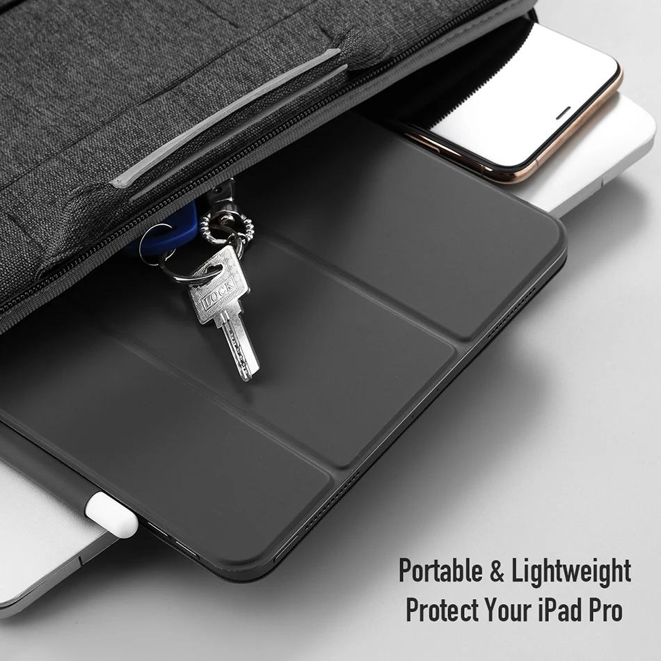 Для iPad Pro 12,9 чехол с карандашом держатель ROCK PU TPU мягкий чехол для магнитного автоматического сна/пробуждения защитный чехол для iPad Pro 11