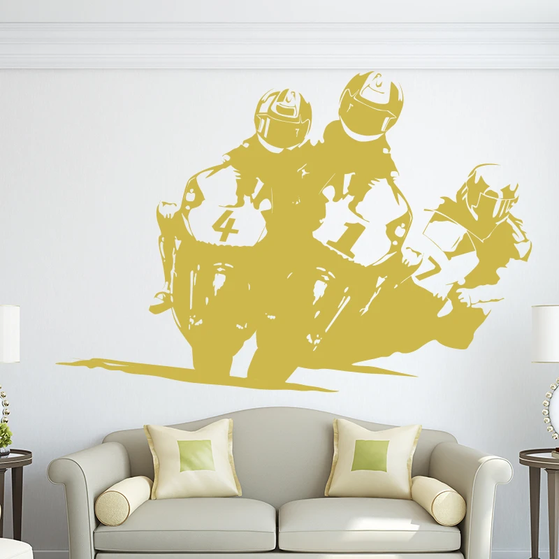 Наклейки на стену в виде гоночных мотоциклов и игр 150x100 см|wall sticker|motocross wall decalsgame