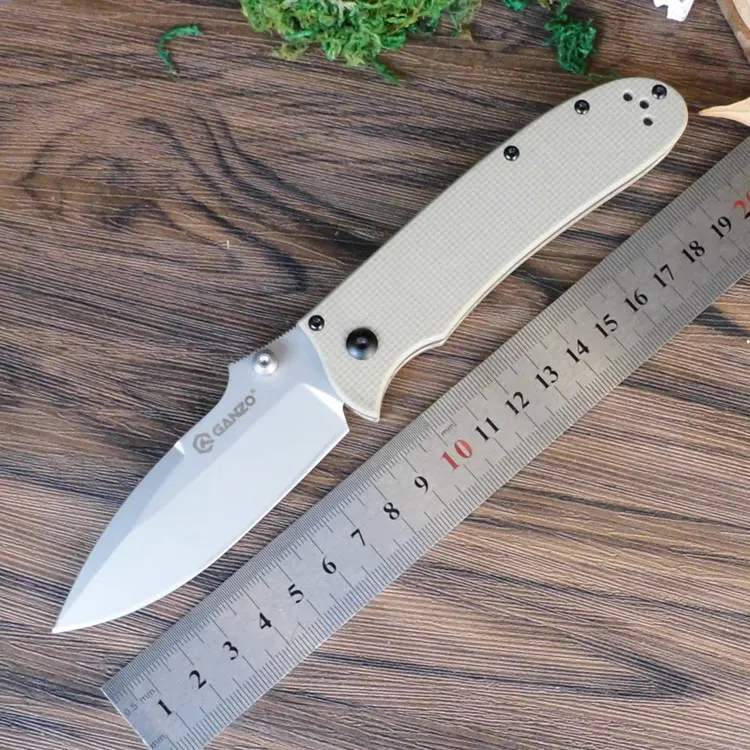 G704-khaki Ganzo Жар-птица G704 Складной нож 440C Лезвие G10 Ручка 58~ 60HRC Кемпинг Охота фрукты Коллекция Нож Открытый Ganzo EDC инструмент - Цвет: G704-khaki