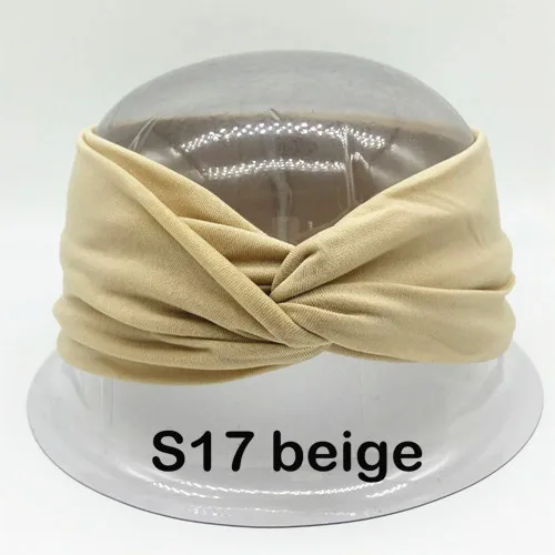 S17 beige Лоскутные повязки на голову для женщин, повязка на голову с леопардовым принтом, тюрбан, повязка на голову с узлом для девочек, повязка на голову, аксессуары для волос на открытом воздухе - Цвет: S17 beige