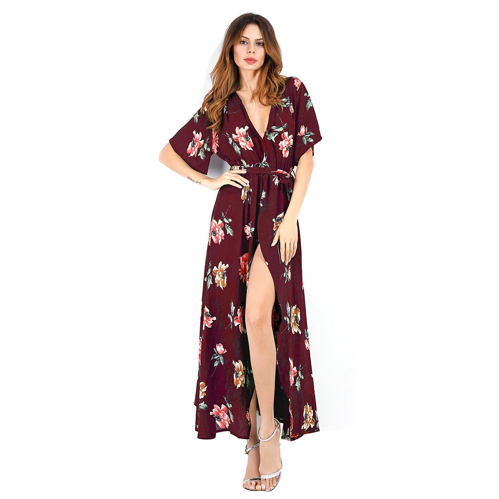 DAYSOFT пикантные пляжное платье Vestidos Для женщин макси Цветочный принт шик