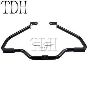 Black Мотоцикл 1 1/" двигатель Guard Highway Crash Bar для Harley Dyna Super Wide Glide Street Fat Bob FXDF CVO 2006 - Цвет: Black