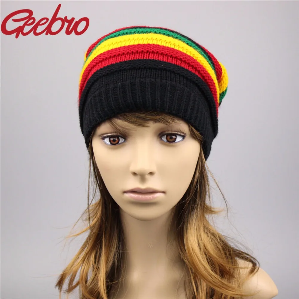Geebro женская шапка бини Женская куртка модная зимняя двойная вязаная женские