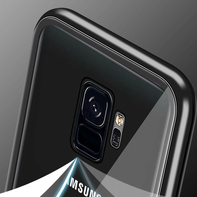 Металлический магнитный чехол для samsung Galaxy A50 A70 A30 A20 A10 A60 чехлы с закаленным стеклом для samsung A6 J6 J4 Plus A9 A7 A8