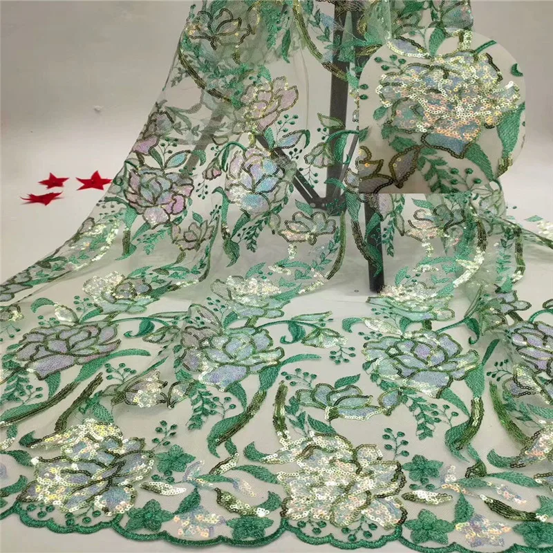 Последнее поступление 2019 французский нигерийские кружева с блестками