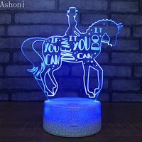 horse riding lady 3d table lamp led night light 7 colors changing bedroom sleep lighting home decor gifts