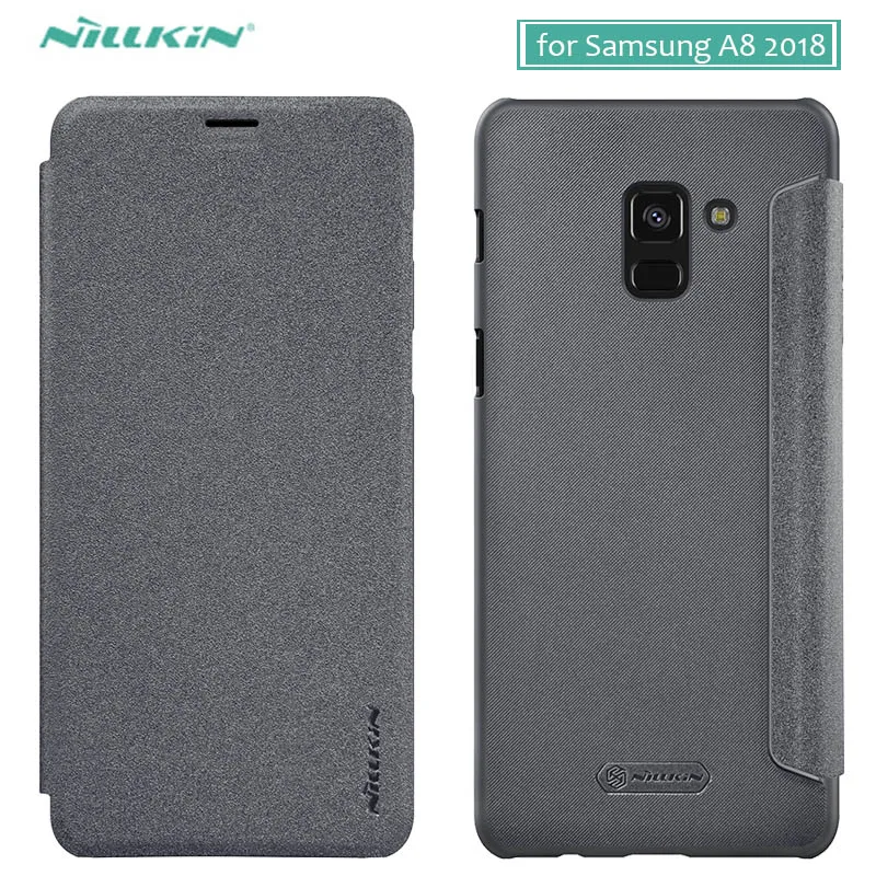 Для Samsung Galaxy A8 2018 чехол NILLKIN Sparkle Capa роскошный Флип кожаный жесткий для