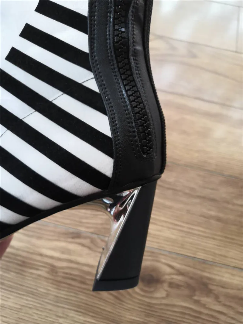 Summer Boots Breathable Mesh Pointed Toe Short Booties Fashion Women Pumps 6 cm High Heels Spring White Black HL143 MUYISEXI