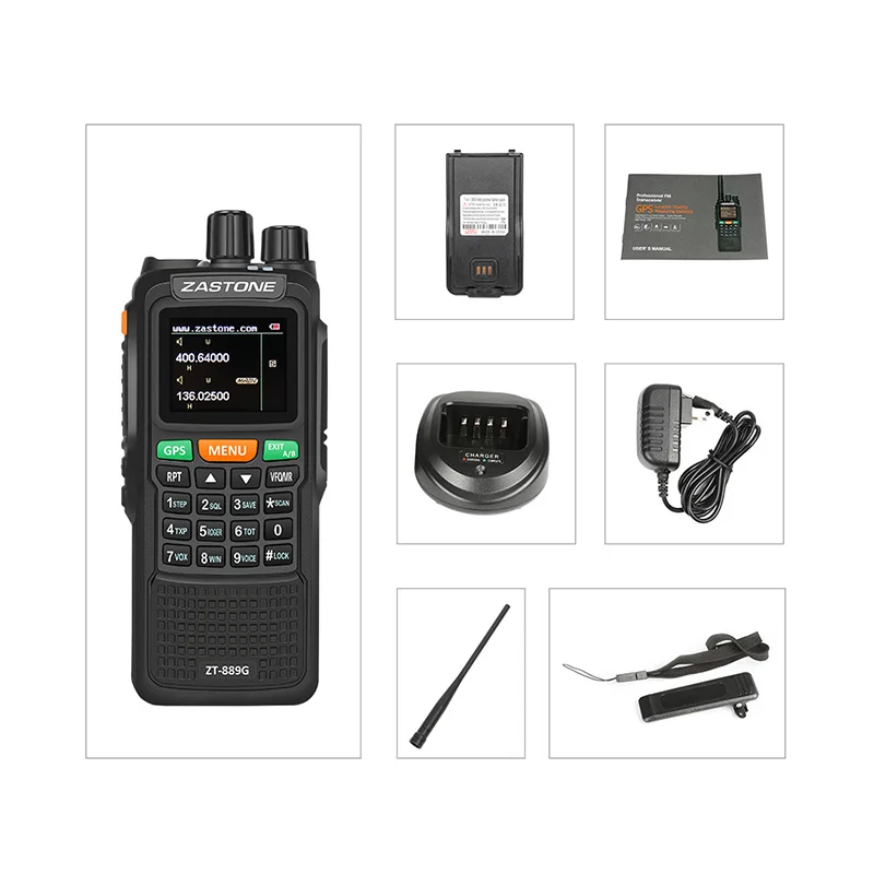 Zastone 889G GPS рация 10 Вт 999CH 3000 мАч UHF 400-520/VHF136-174MHz Ham CB радио HF трансивер для изучения охоты