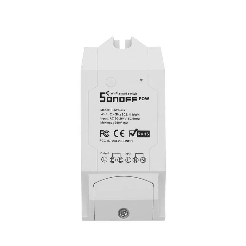 Белый Дистанционное включение/выключение умный переключатель Sonoff Pow R2 16A Wifi умный домашний переключатель с контролем энергии защита от перегрузки 35MR21 - Цвет: Белый