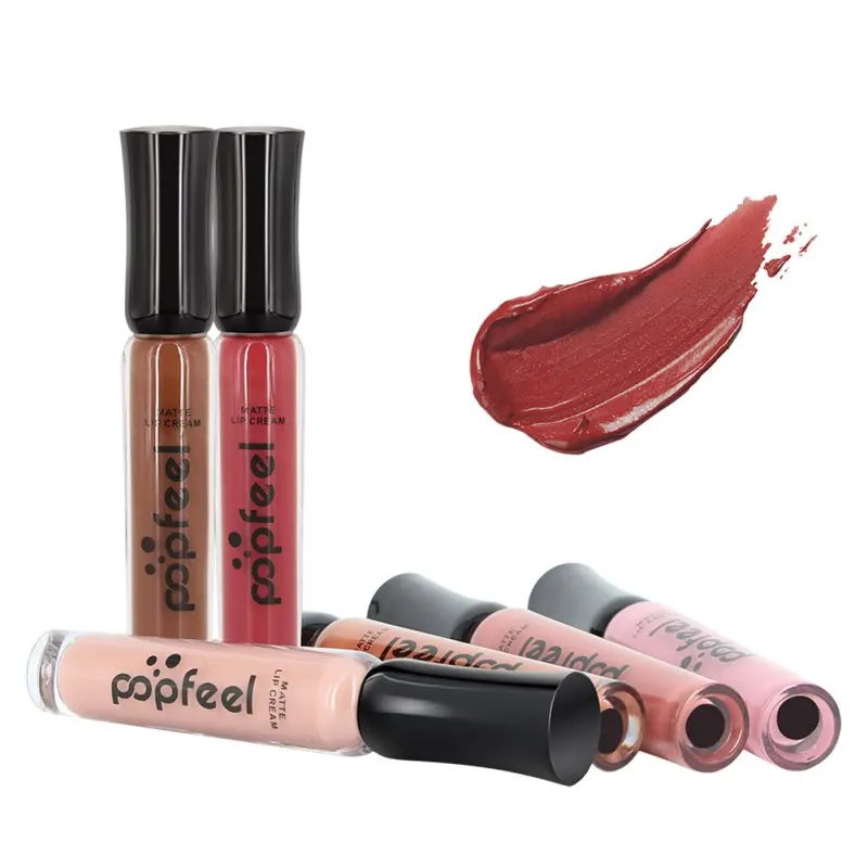 Popfeel 12 Цветов матовый блеск для губ телесного цвета Блеск питательный Макияж