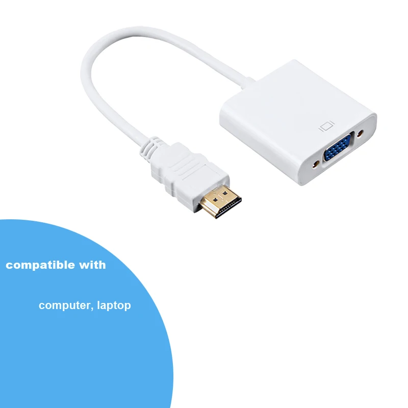 Адаптер hdmi-vga для ПК ноутбука планшета мужчин конвертер с разъемом адаптер 1080P цифровой аналоговый видео аудио