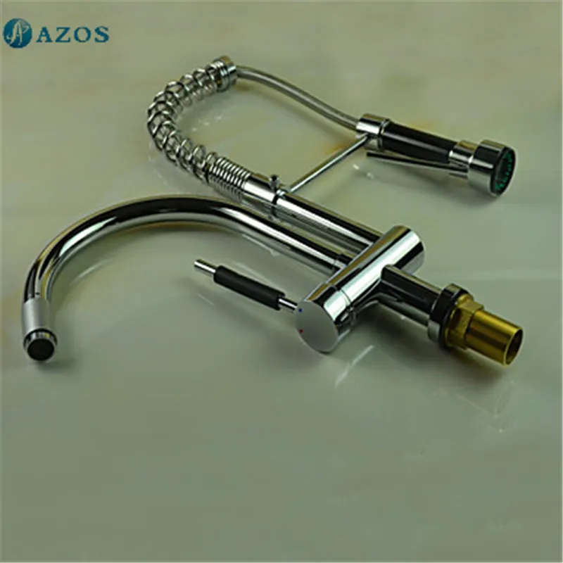 Краны для кухонной раковины весна свободный вращающийся носик выдвижной спрей