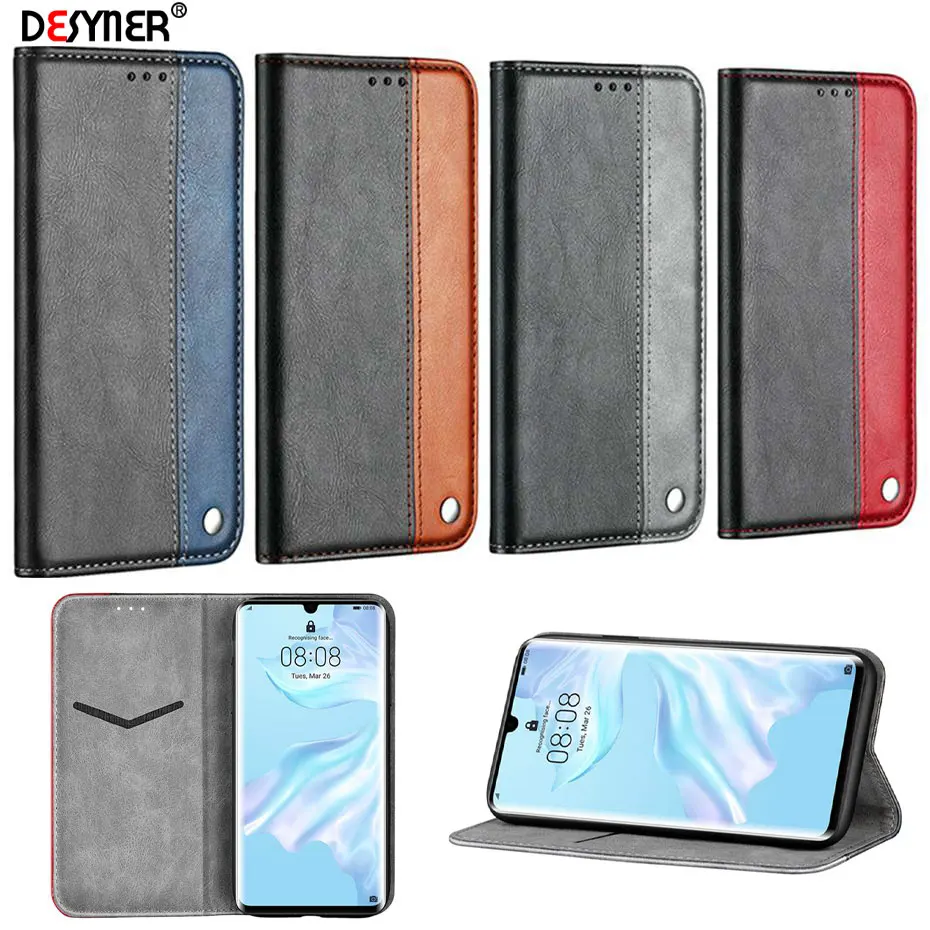 Чехол книжка из искусственной кожи для Huawei P20 P30 Mate 20 Lite Pro P smart Pllus Y6 Y9 Y5 2018 2019 Nova